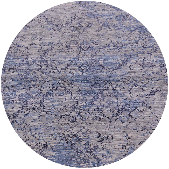 Round Machine Washable Industrial Modern Purple Rug, wshurb1392