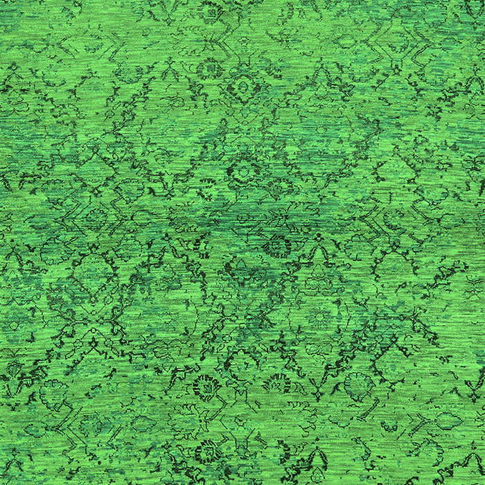 Machine Washable Oriental Green Industrial Area Rugs, wshurb1392grn