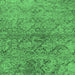 Square Machine Washable Oriental Emerald Green Industrial Area Rugs, wshurb1392emgrn