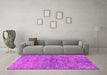 Machine Washable Oriental Pink Industrial Rug in a Living Room, wshurb1392pnk