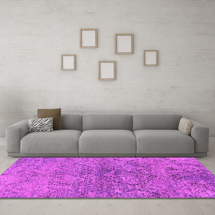 Machine Washable Oriental Pink Industrial Rug in a Living Room, wshurb1392pnk
