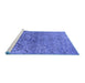 Sideview of Machine Washable Oriental Blue Industrial Rug, wshurb1392blu