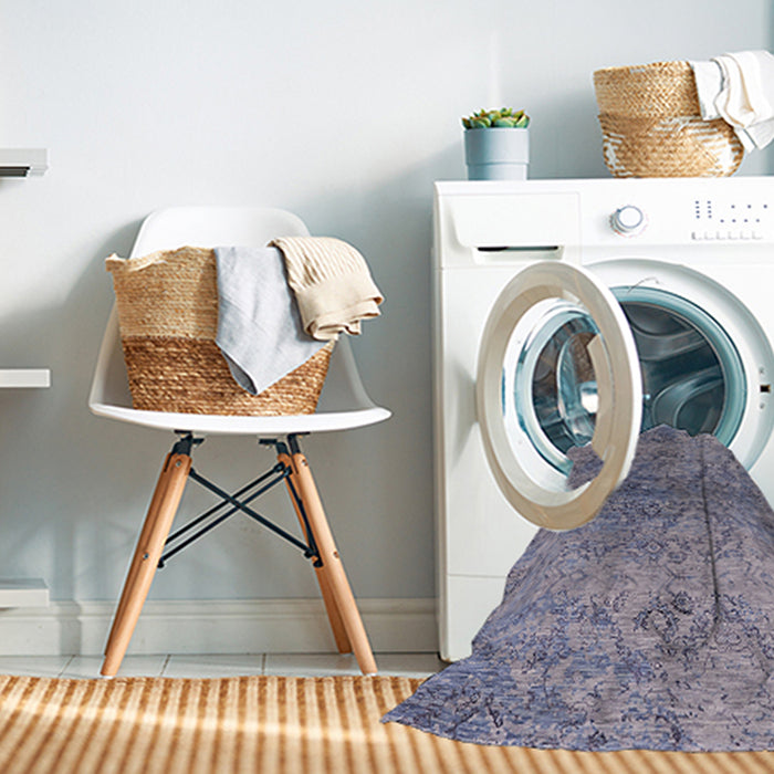 Machine Washable Industrial Modern Purple Rug in a Washing Machine, wshurb1392