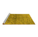 Sideview of Machine Washable Oriental Yellow Industrial Rug, wshurb1392yw