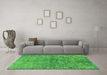 Machine Washable Oriental Green Industrial Area Rugs in a Living Room,, wshurb1392grn