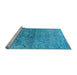 Sideview of Machine Washable Oriental Light Blue Industrial Rug, wshurb1392lblu