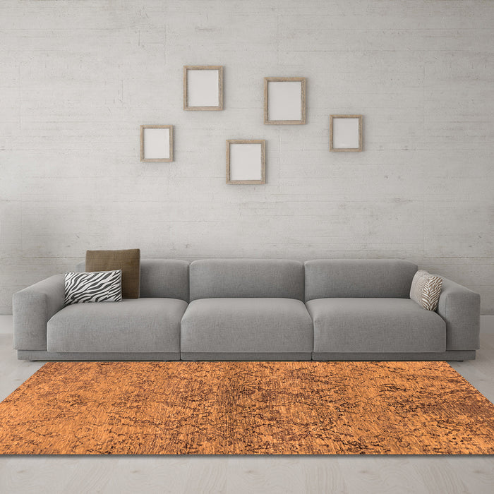 Machine Washable Oriental Orange Industrial Area Rugs in a Living Room, wshurb1392org