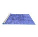 Sideview of Machine Washable Oriental Blue Industrial Rug, wshurb1393blu