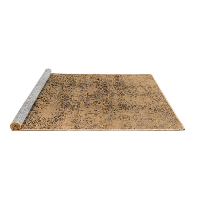 Sideview of Machine Washable Oriental Brown Industrial Rug, wshurb1393brn