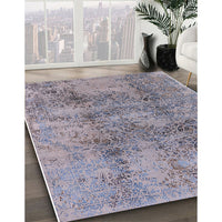 Mid-Century Modern Mist Blue Oriental Rug, urb1393