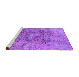 Sideview of Machine Washable Oriental Purple Industrial Area Rugs, wshurb1393pur