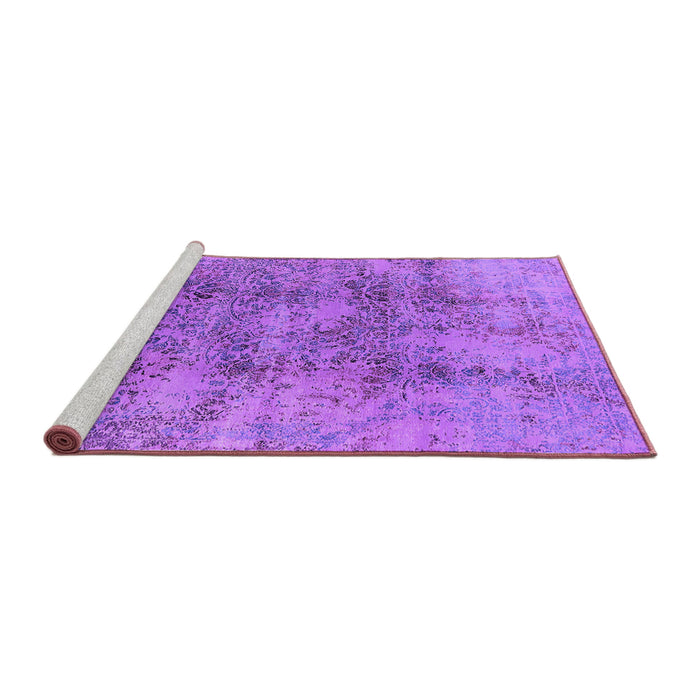 Sideview of Machine Washable Oriental Purple Industrial Area Rugs, wshurb1393pur