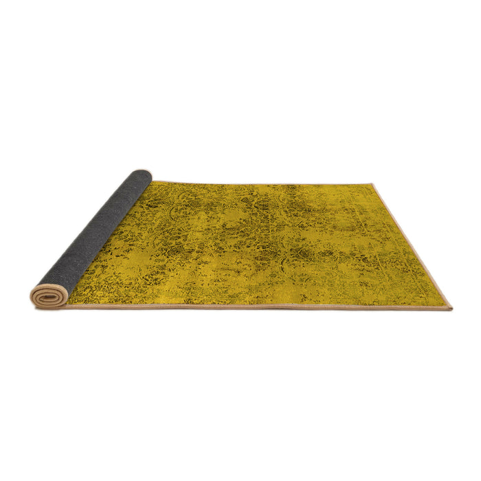 Sideview of Oriental Yellow Industrial Rug, urb1393yw