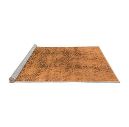 Sideview of Machine Washable Oriental Orange Industrial Area Rugs, wshurb1393org