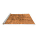 Sideview of Machine Washable Oriental Orange Industrial Area Rugs, wshurb1393org