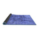 Sideview of Oriental Blue Industrial Rug, urb1393blu