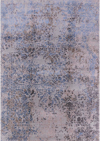 Machine Washable Industrial Modern Mist Blue Rug, wshurb1393