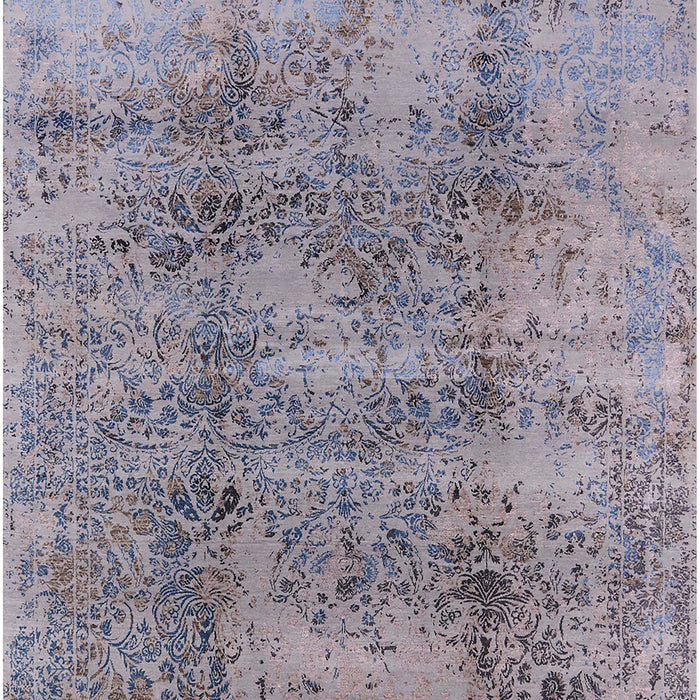 Machine Washable Industrial Modern Mist Blue Rug, wshurb1393