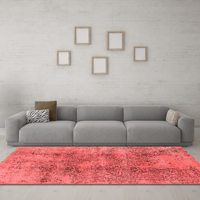 Industrial Red Washable Rugs