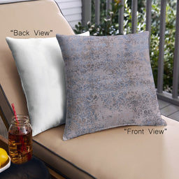 Front View of Mid-Century Modern Urban Square Mist Blue Throw Pillow, 18 inch by 18 inch, pwurb1393