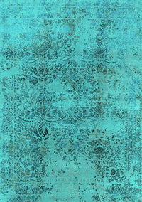 Oriental Turquoise Industrial Rug, urb1393turq