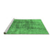 Sideview of Machine Washable Oriental Emerald Green Industrial Area Rugs, wshurb1393emgrn