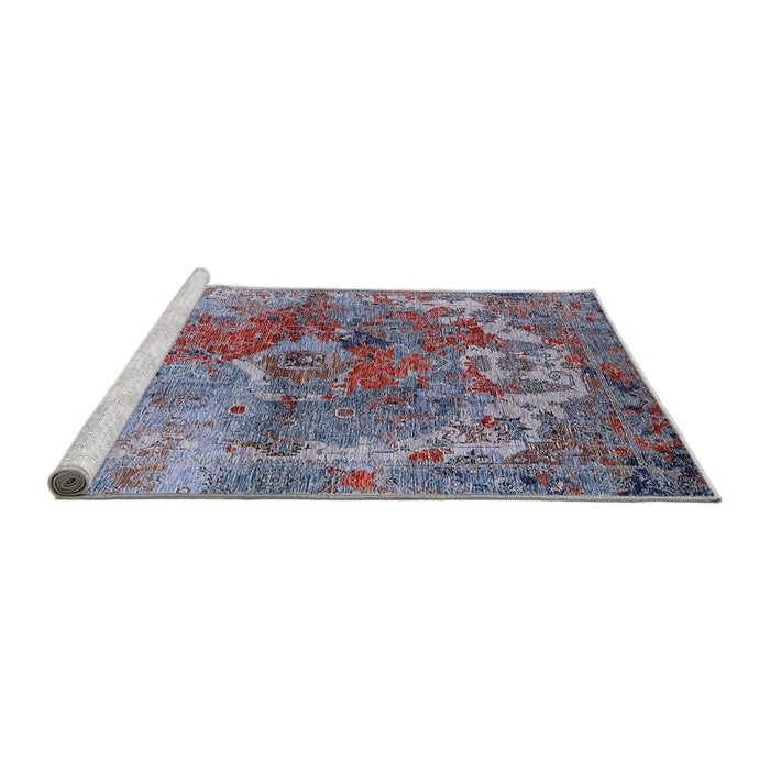 Sideview of Machine Washable Industrial Modern Rosy-Finch Purple Rug, wshurb1394