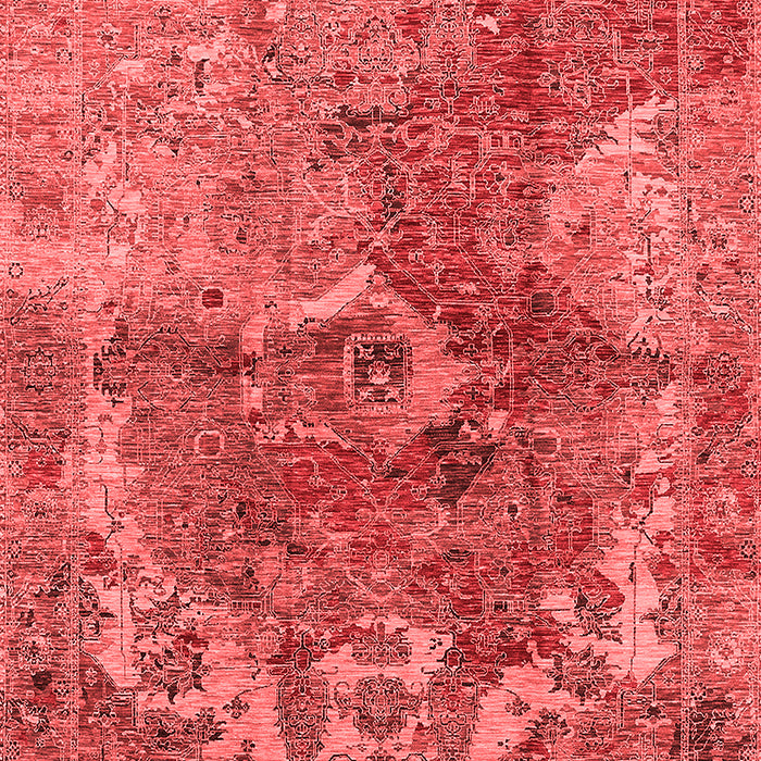 Machine Washable Oriental Red Industrial Rug, wshurb1394red