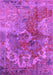 Machine Washable Oriental Pink Industrial Rug, wshurb1394pnk