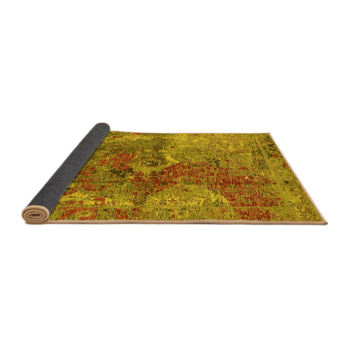Sideview of Oriental Yellow Industrial Rug, urb1394yw