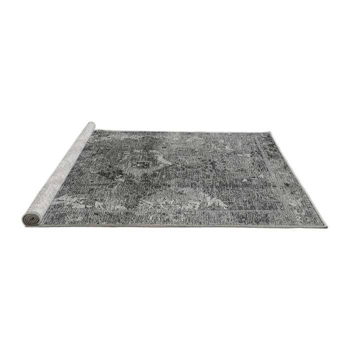 Sideview of Machine Washable Oriental Gray Industrial Rug, wshurb1394gry