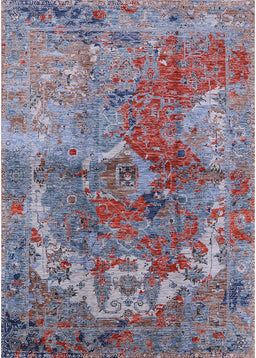 Mid-Century Modern Rosy Purple Oriental Rug, urb1394