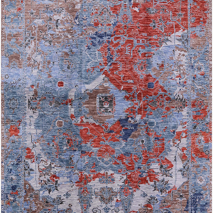 Mid-Century Modern Rosy Purple Oriental Rug, urb1394