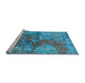 Sideview of Machine Washable Oriental Light Blue Industrial Rug, wshurb1394lblu