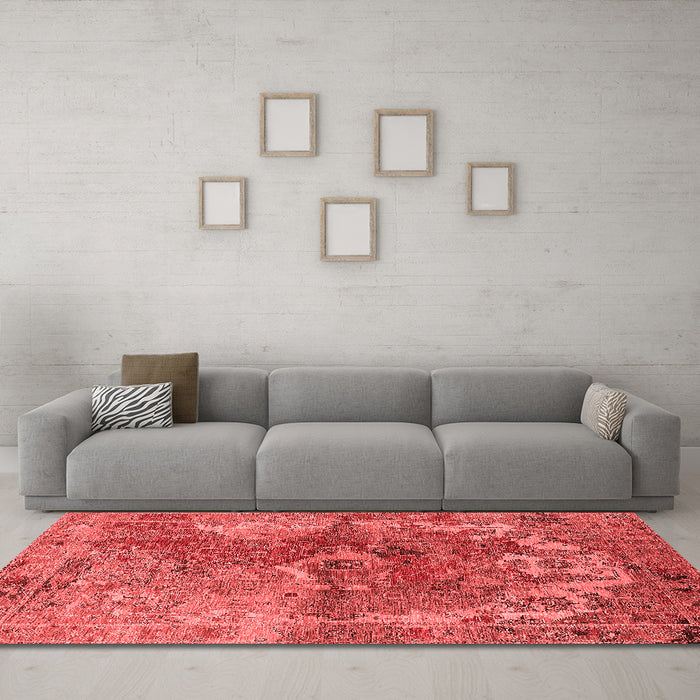 Industrial Red Washable Rugs