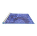 Sideview of Machine Washable Oriental Blue Industrial Rug, wshurb1394blu