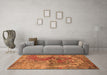 Machine Washable Oriental Orange Industrial Area Rugs in a Living Room, wshurb1394org