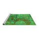 Sideview of Machine Washable Oriental Green Industrial Area Rugs, wshurb1394grn