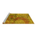 Sideview of Machine Washable Oriental Yellow Industrial Rug, wshurb1394yw