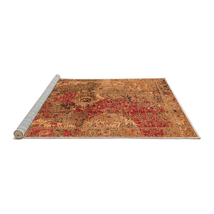 Sideview of Machine Washable Oriental Orange Industrial Area Rugs, wshurb1394org