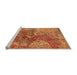 Sideview of Machine Washable Oriental Orange Industrial Area Rugs, wshurb1394org