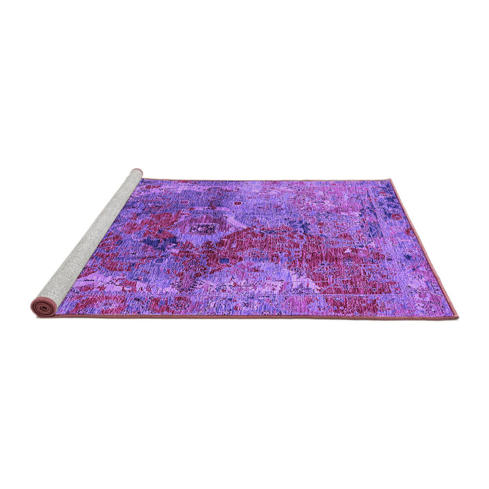 Sideview of Machine Washable Oriental Purple Industrial Area Rugs, wshurb1394pur
