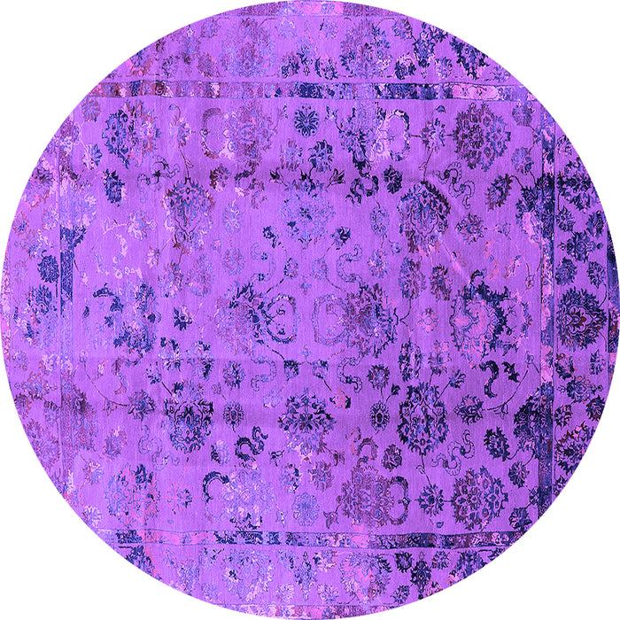 Round Oriental Purple Industrial Rug, urb1395pur