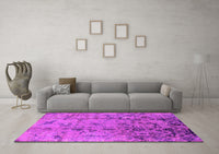 Machine Washable Oriental Pink Industrial Rug, wshurb1395pnk