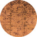 Round Oriental Orange Industrial Rug, urb1395org