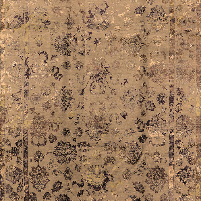 Machine Washable Oriental Brown Industrial Rug, wshurb1395brn