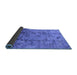 Sideview of Oriental Blue Industrial Rug, urb1395blu