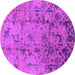 Round Oriental Pink Industrial Rug, urb1395pnk