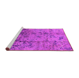 Sideview of Machine Washable Oriental Pink Industrial Rug, wshurb1395pnk