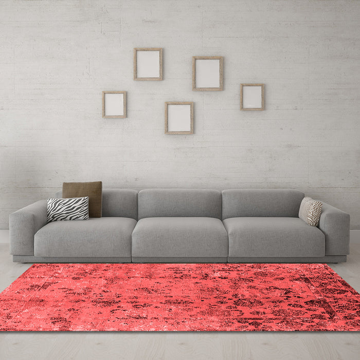 Industrial Red Washable Rugs